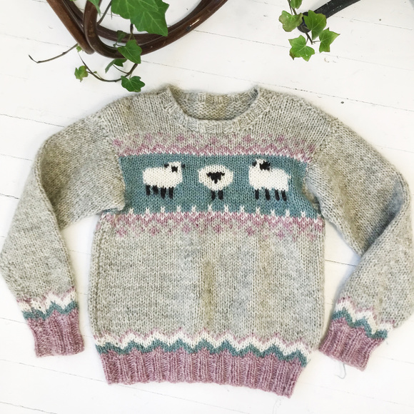 Vintage Sweaters - Vintage Homemade Sheep Sweater